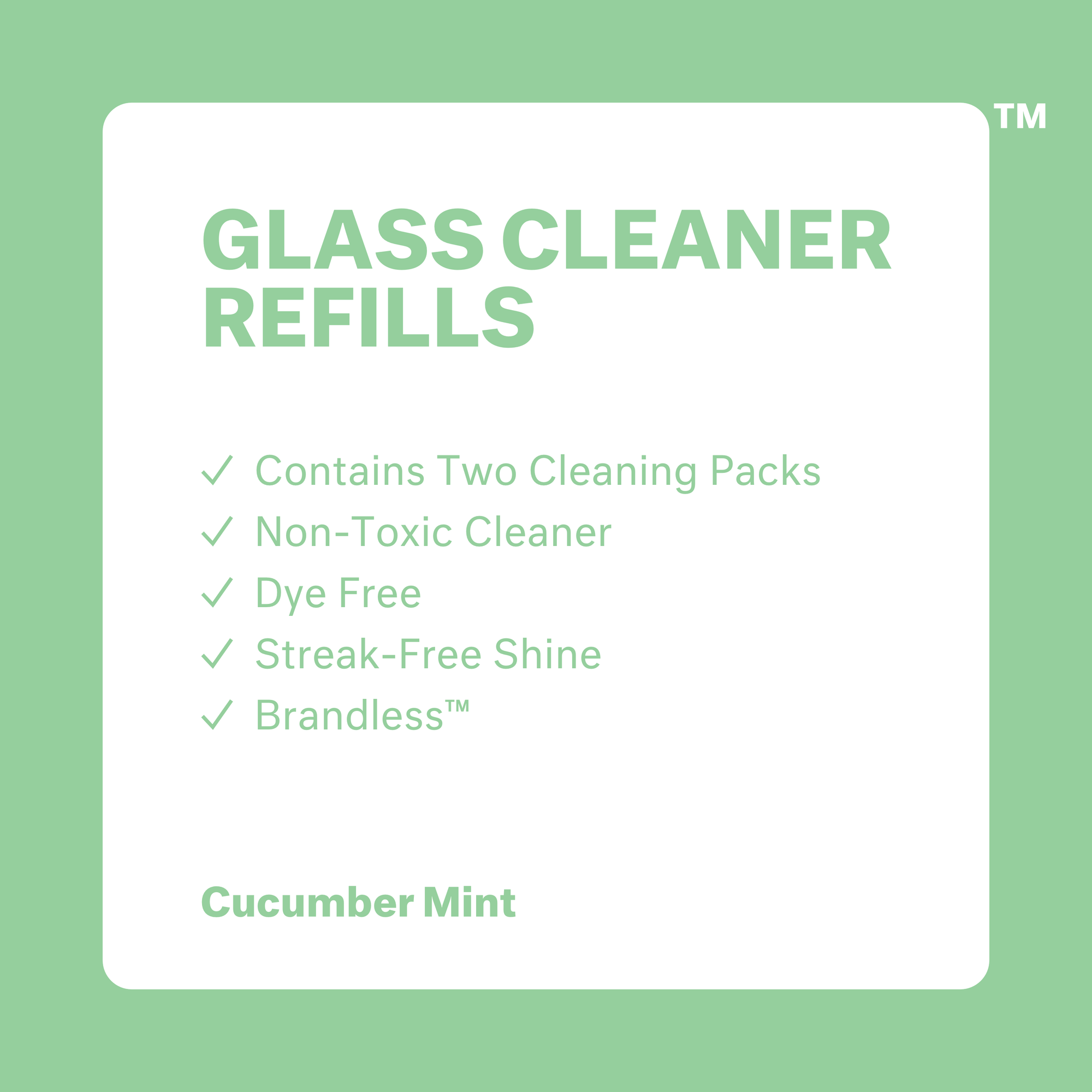 Glass Cleaner refill packet close up view