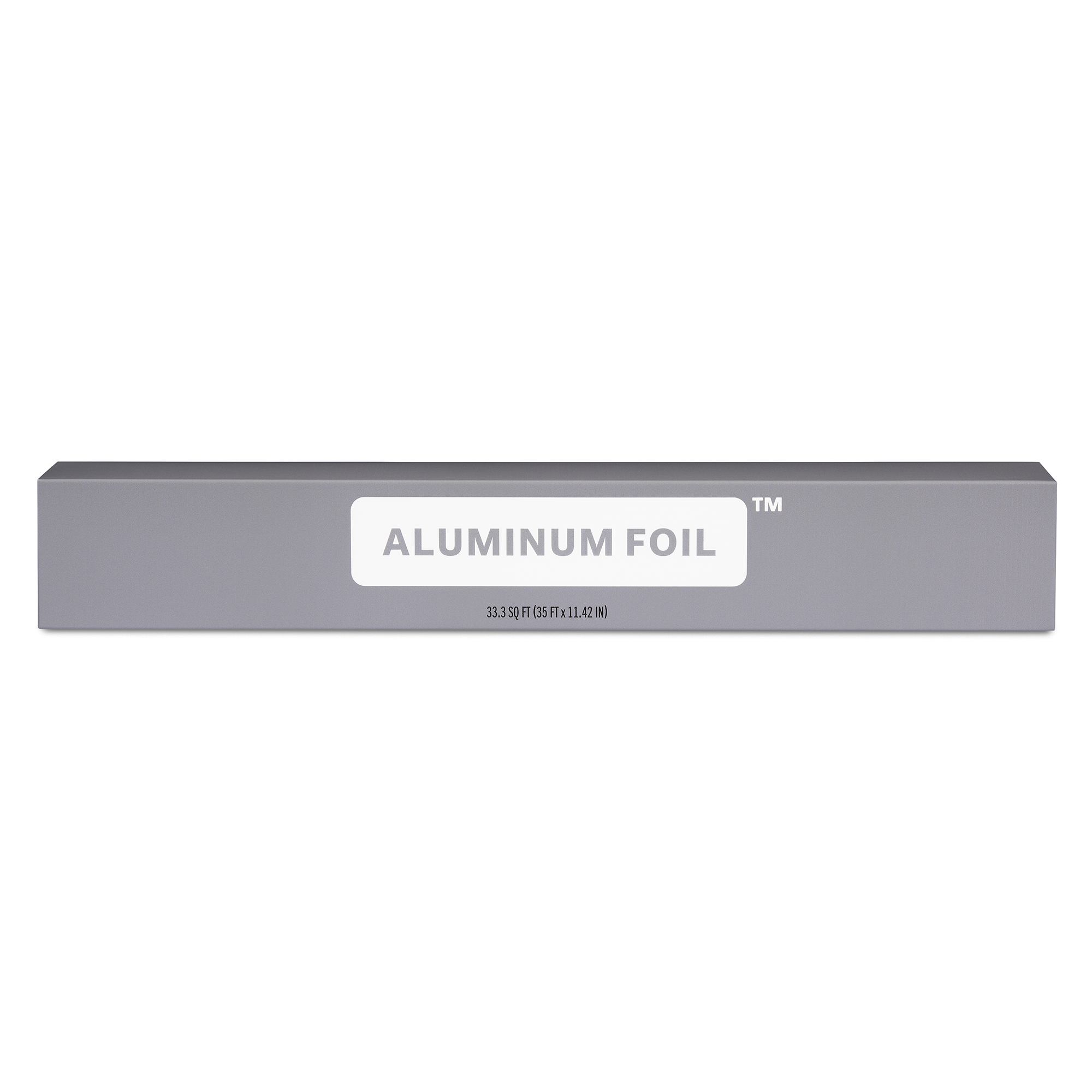 Product photo, front of box showing the product name: aluminum foil.