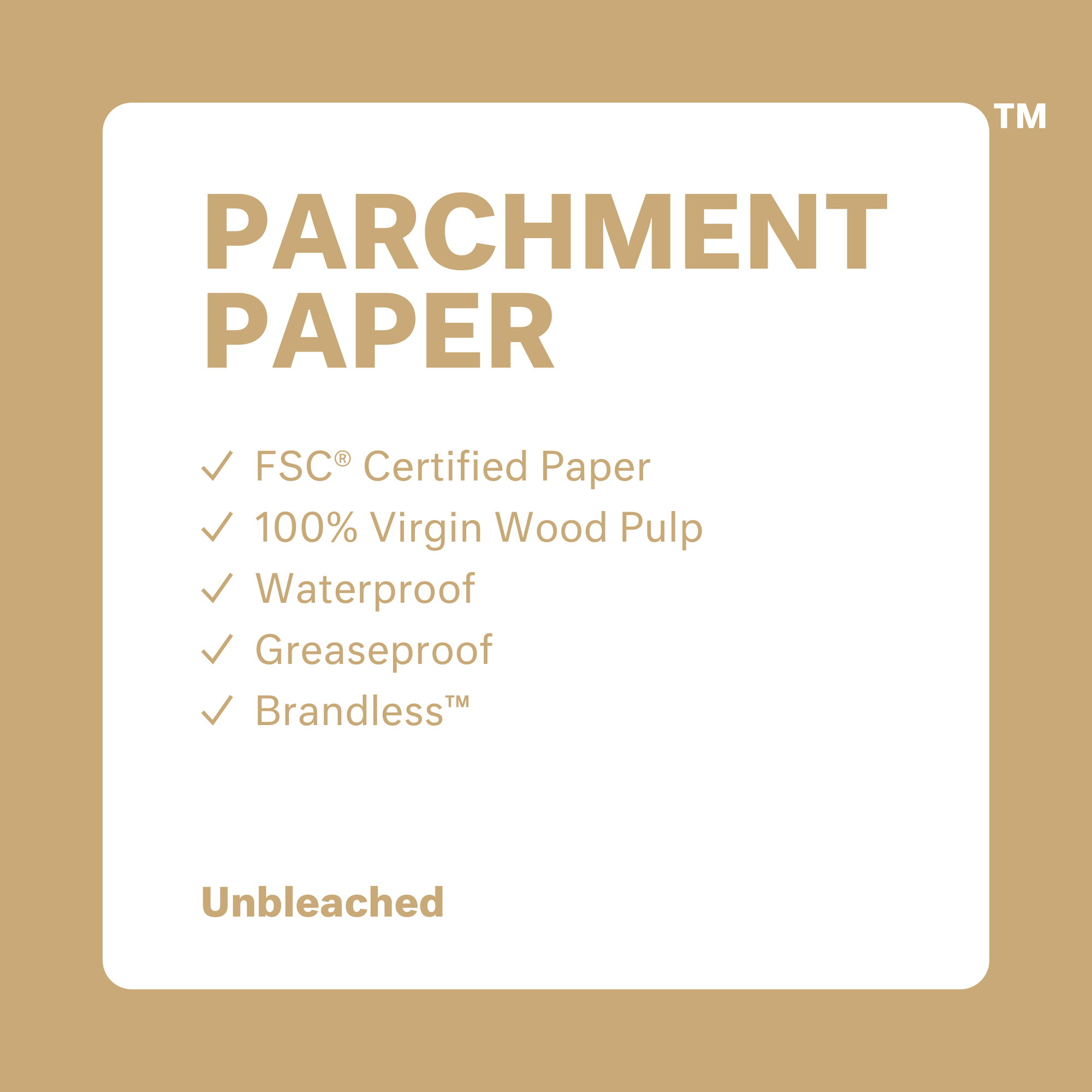 Product photo, front of box showing the product name: parchment paper.