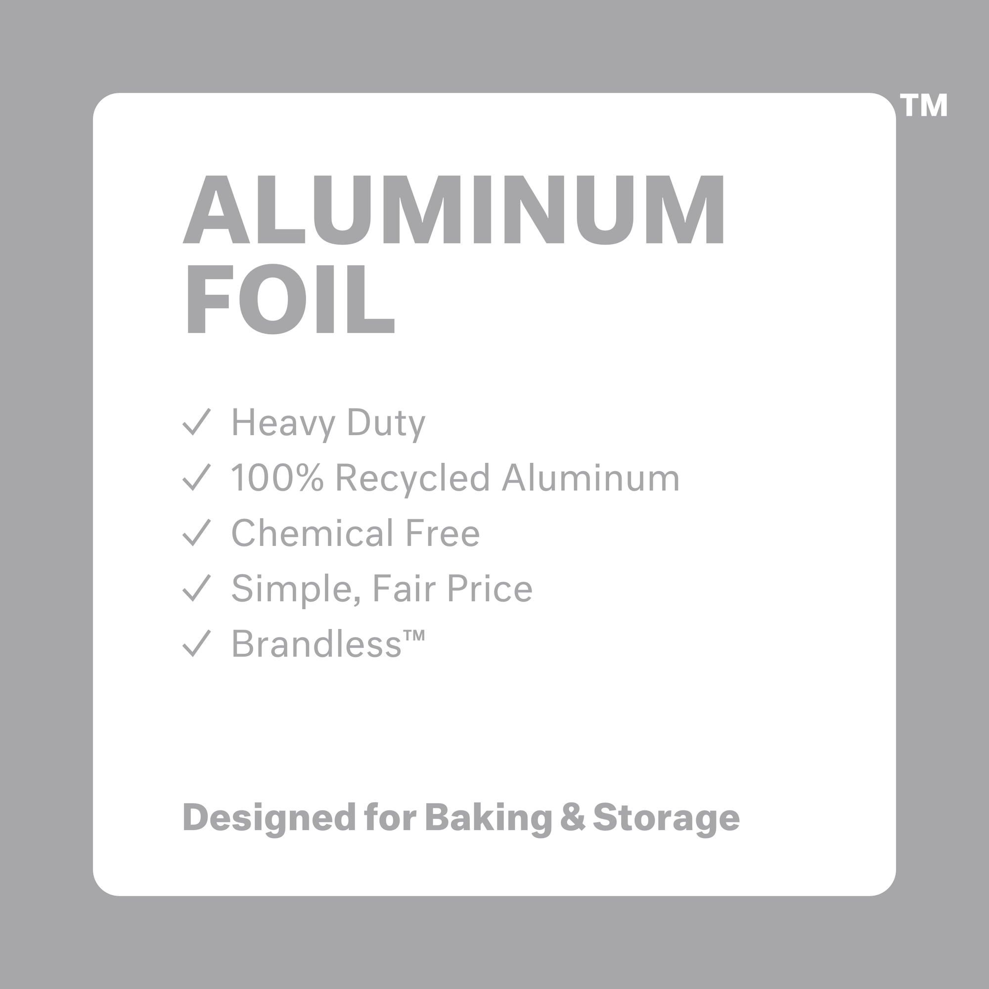 Product photo, front of box showing the product name: aluminum foil.