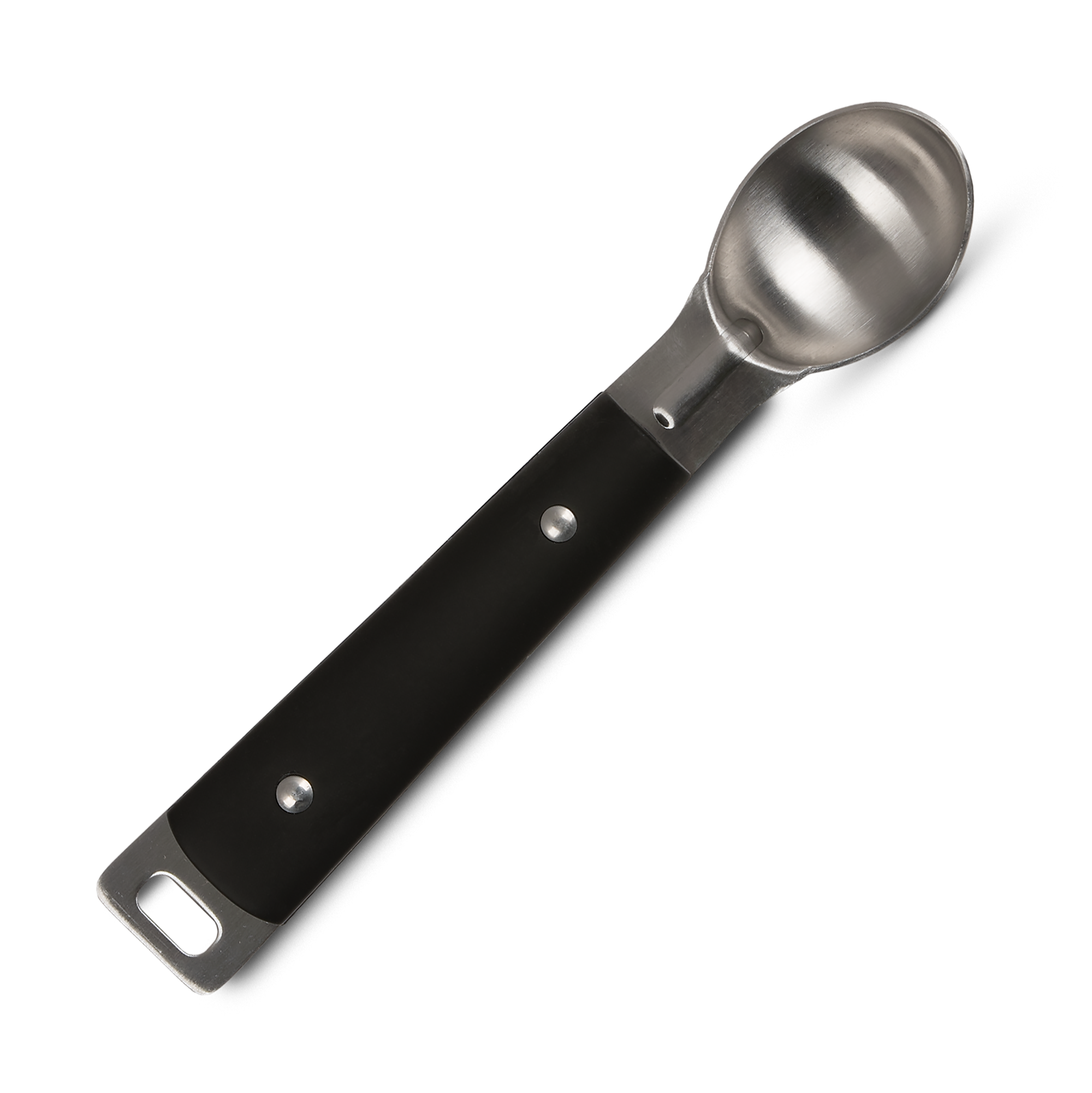 Ice Cream Scoop: stainless steel, quality tools, non-slip grip, riveted construction, Brandless. Designed for kitchen.