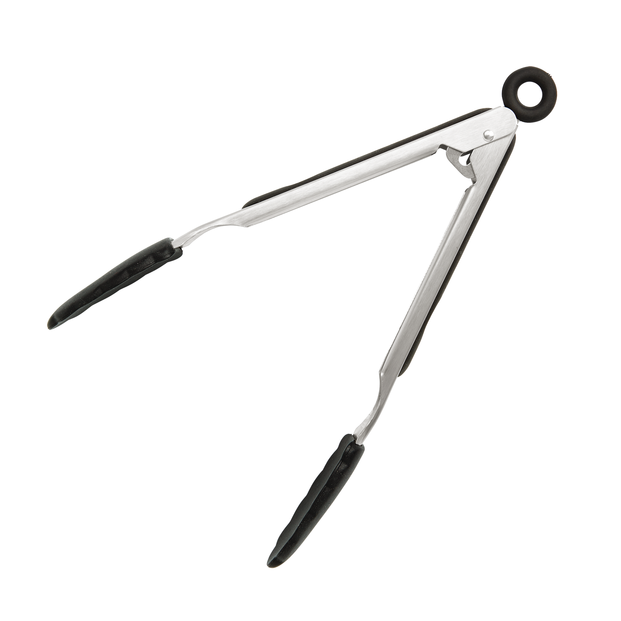 Product photo, side view, 9 inch silicone tongs.