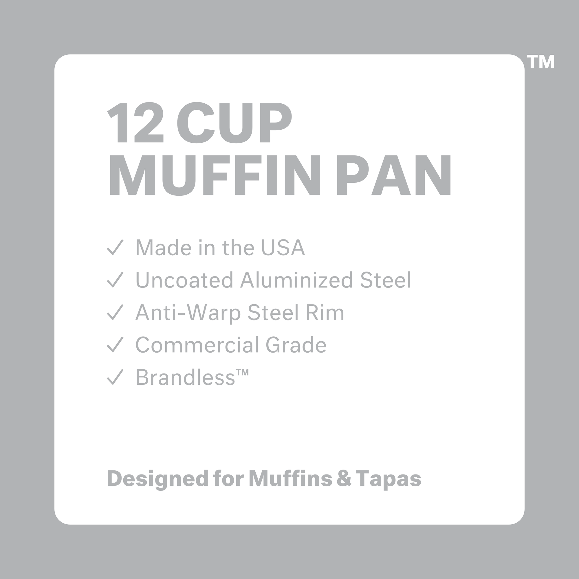 Product photo, 12 cup muffin pan, 3/4 perspective